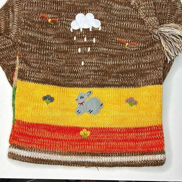 Alpaca Handmade Hooded Sweater Nature Animal Unisex Sz 8 - Picture 6 of 9